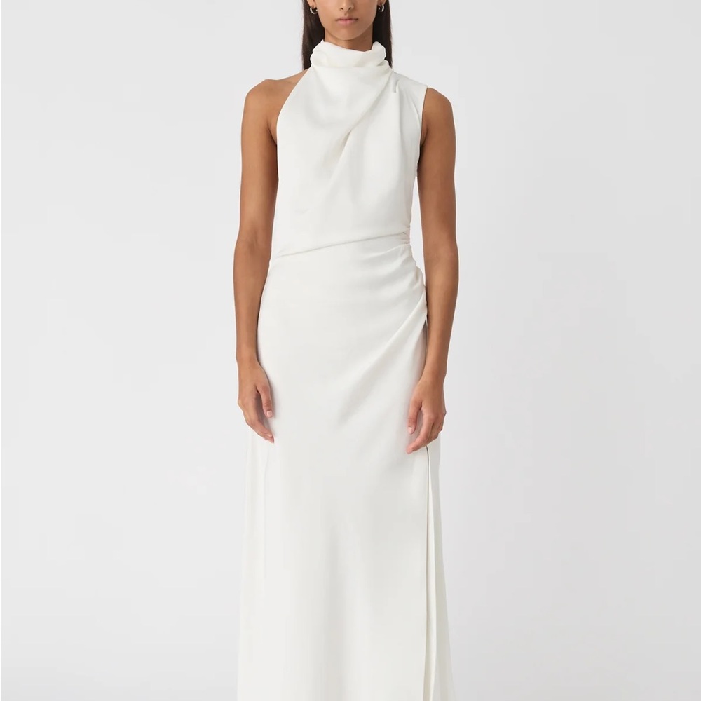 IVORY COSTANTINA SATIN GOWN